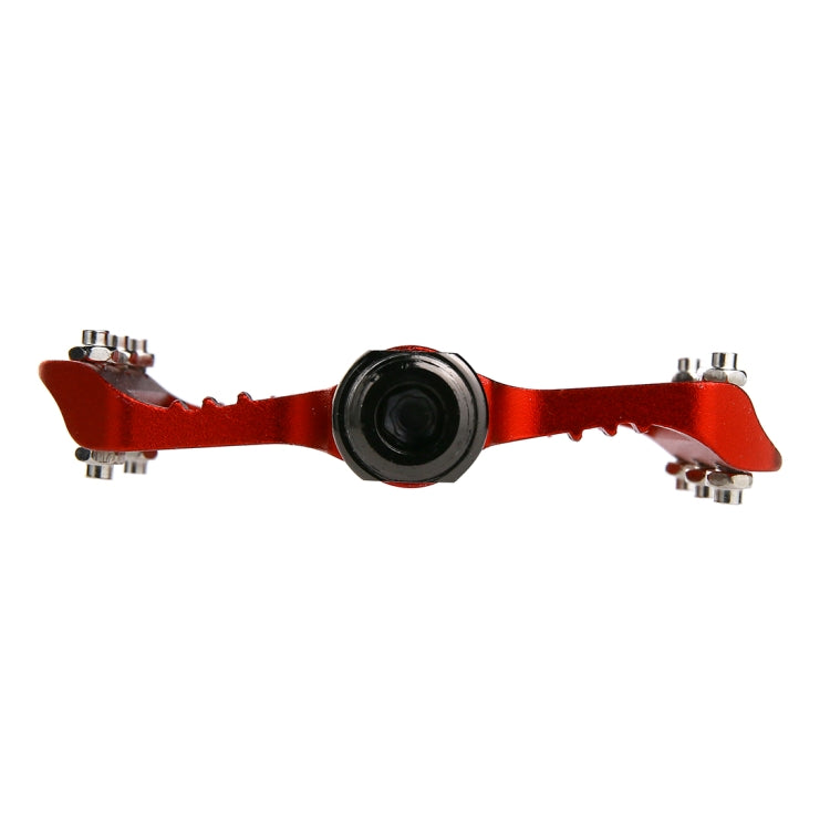 1 Pair B065 Aluminum Alloy Platform Pedals CNC Steel Axle 9/16 inch for Bike MTB BMX (Red)