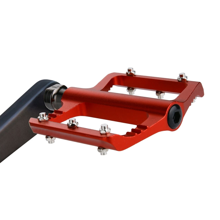 1 Pair B065 Aluminum Alloy Platform Pedals CNC Steel Axle 9/16 inch for Bike MTB BMX (Red)