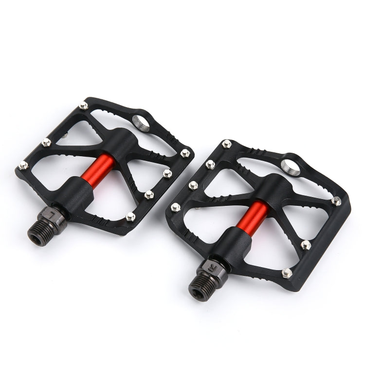 1 Pair B068 Aluminum Alloy Platform Pedals CNC Steel Axle 9/16 inch for Bike MTB BMX (Black)