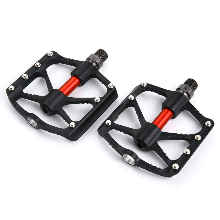 1 Pair B068 Aluminum Alloy Platform Pedals CNC Steel Axle 9/16 inch for Bike MTB BMX (Black)