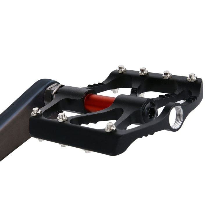 1 Pair B068 Aluminum Alloy Platform Pedals CNC Steel Axle 9/16 inch for Bike MTB BMX (Black)