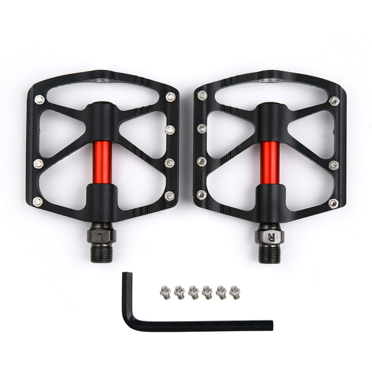 1 Pair B068 Aluminum Alloy Platform Pedals CNC Steel Axle 9/16 inch for Bike MTB BMX (Black)