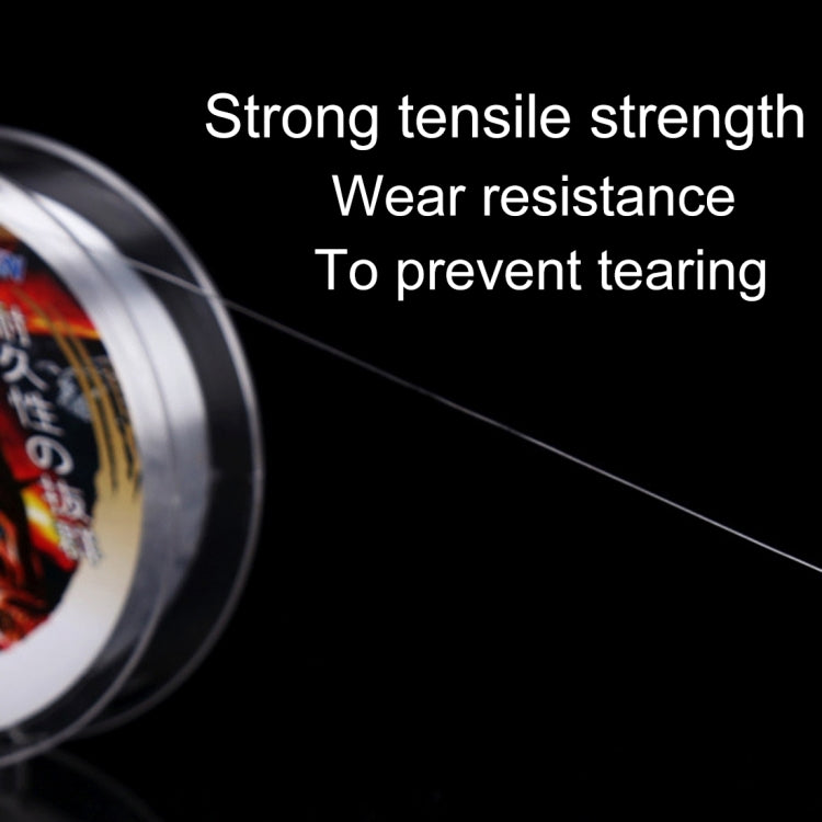 2.0C 0.234mm 2.78kg Nodules Tension 3.48kg Straight Line Tension 50m Strong Imported Raw Silk Nylon Fishing Line(Transparent)