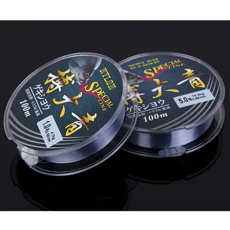 5.0C 0.37mm 6.6kg Nodules Tension 8.25kg Straight Line Tension 100m Strong Imported Raw Silk Nylon Fishing Line(Grey)