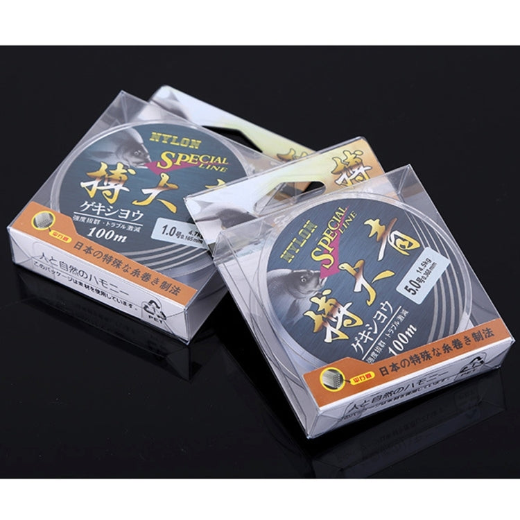 5.0C 0.37mm 6.6kg Nodules Tension 8.25kg Straight Line Tension 100m Strong Imported Raw Silk Nylon Fishing Line(Grey)