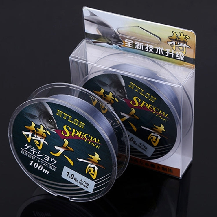 1.0C 0.165mm 1.43kg Nodules Tension 1.78kg Straight Line Tension 100m Strong Imported Raw Silk Nylon Fishing Line(Grey)