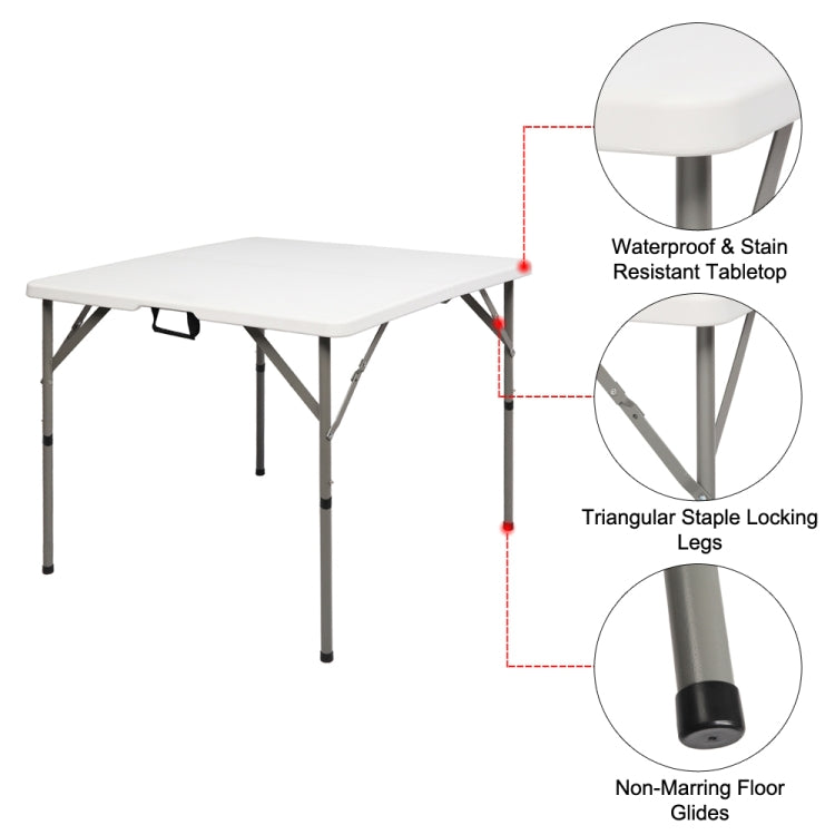 [US Warehouse] Outdoor Plastic Foldable Square Table, Size: 86x86x74cm