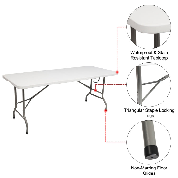 [US Warehouse] Outdoor Courtyard Foldable Long Table, Size: 183x76x74cm