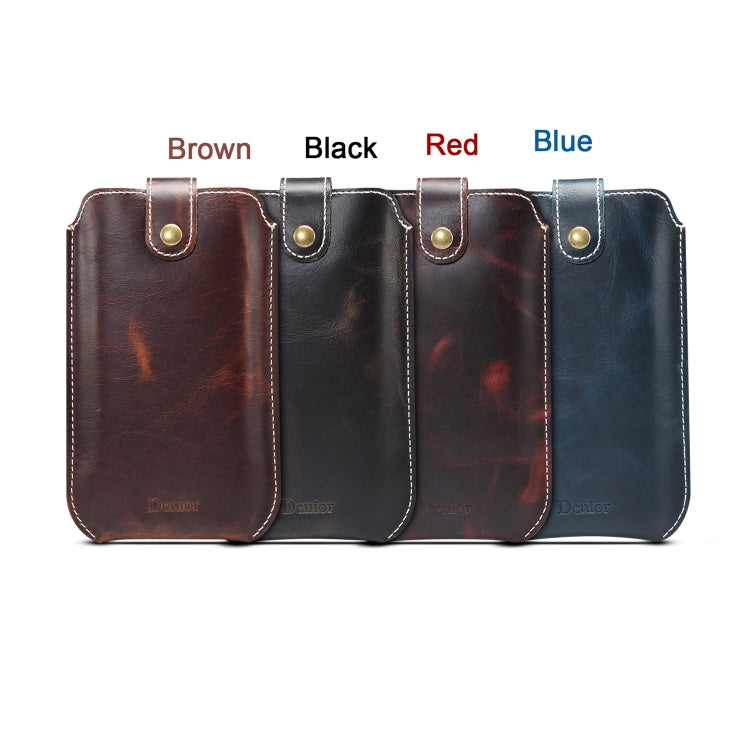 Denior Oil Wax Cowhide Crossbody Bag Casual Multi-function Shoulder Waist Bag