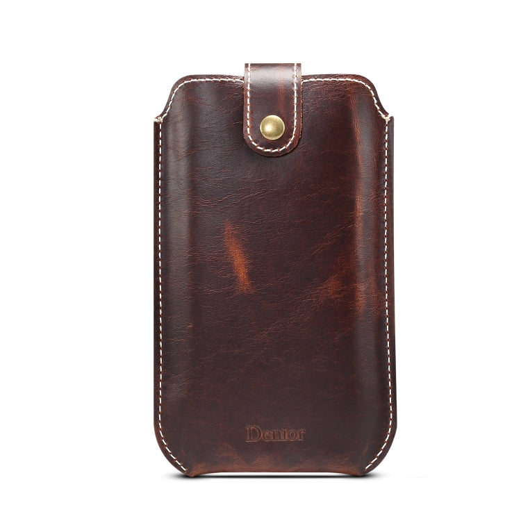 Denior Oil Wax Cowhide Crossbody Bag Casual Multi-function Shoulder Waist Bag