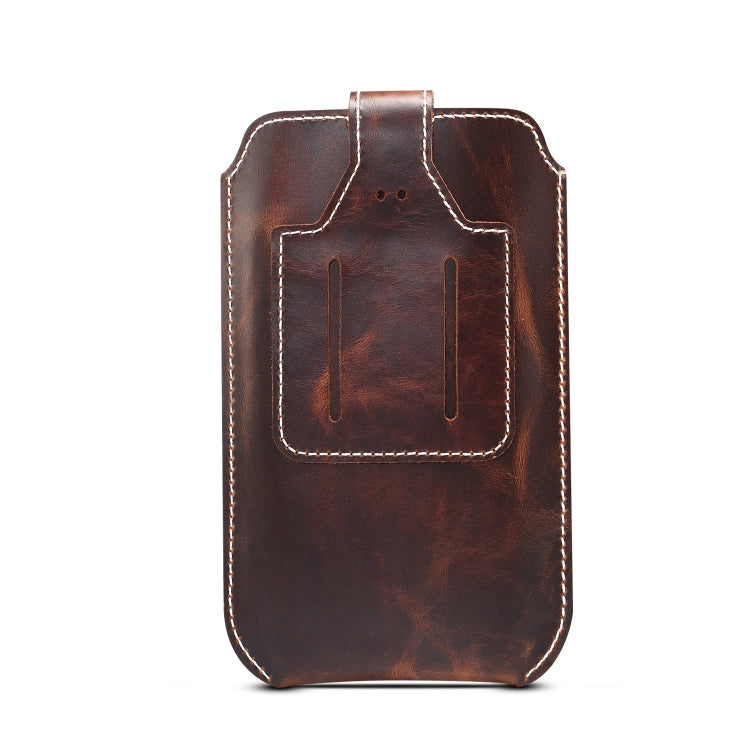Denior Oil Wax Cowhide Crossbody Bag Casual Multi-function Shoulder Waist Bag
