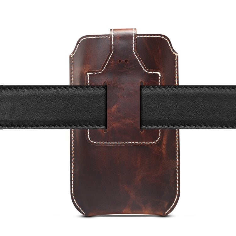 Denior Oil Wax Cowhide Crossbody Bag Casual Multi-function Shoulder Waist Bag