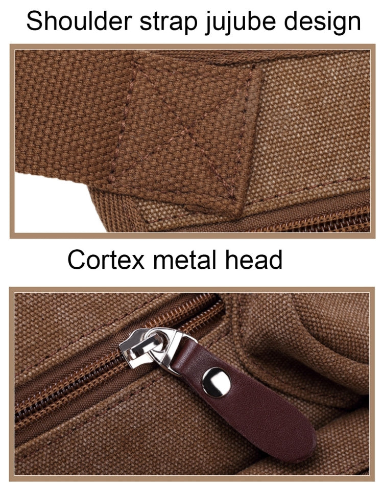 Multifunction Canvas Messenger Mobile Phone Bags Travel Crossbody Shoulder Waist Bag, Size: 31x24x5cm(Army Green)