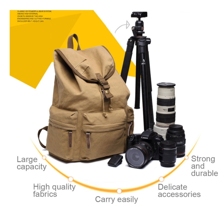 Multifunction Canvas Backpack Shoulders Bag Cameras Bags Outdoor Sports Bag with Interior Lining & Rain Cover, Size: 50x37x15cm
