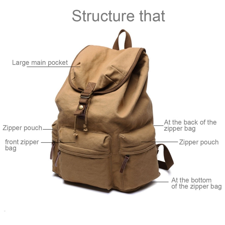 Multifunction Canvas Backpack Shoulders Bag Cameras Bags Outdoor Sports Bag with Interior Lining & Rain Cover, Size: 50x37x15cm
