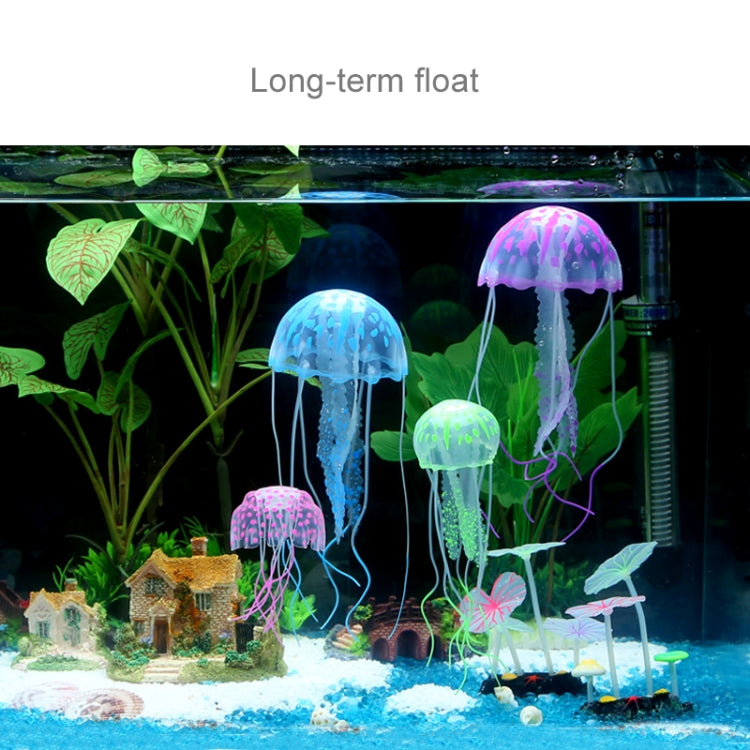 3 PCS Aquarium Articles Decoration Silicone Simulation Fluorescent Sucker Jellyfish, Size: 3.5*11cm