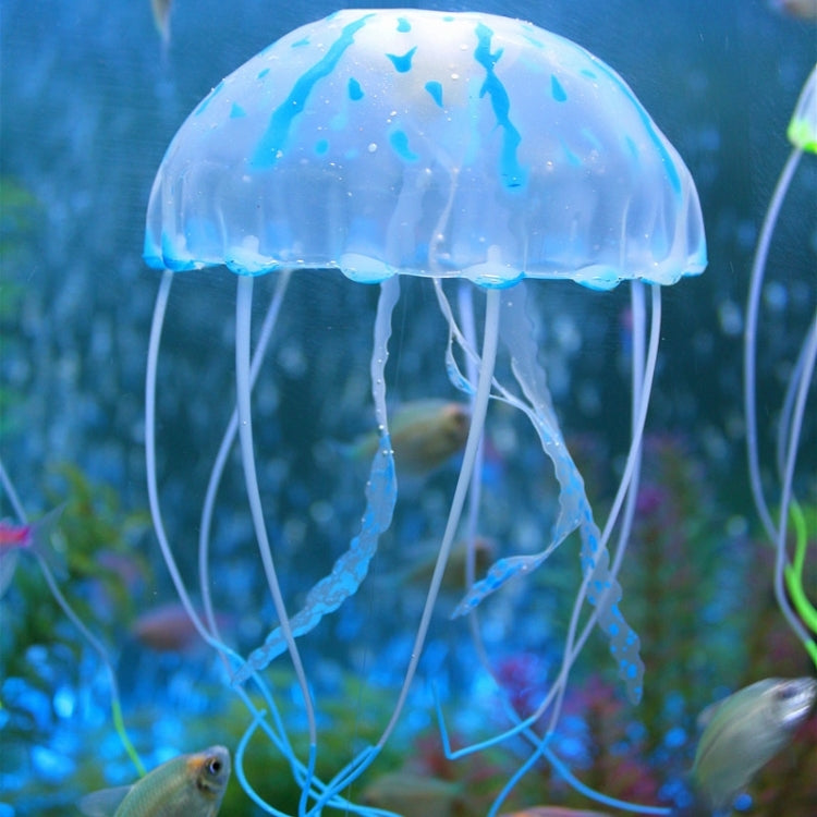 3 PCS Aquarium Articles Decoration Silicone Simulation Fluorescent Sucker Jellyfish, Size: 3.5*11cm