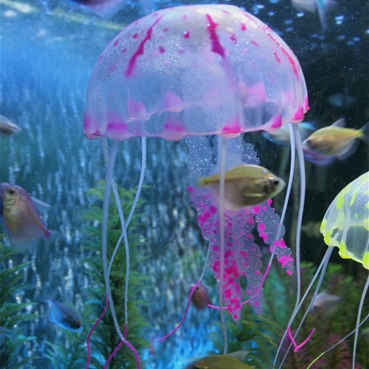 3 PCS Aquarium Articles Decoration Silicone Simulation Fluorescent Sucker Jellyfish, Size: 3.5*11cm