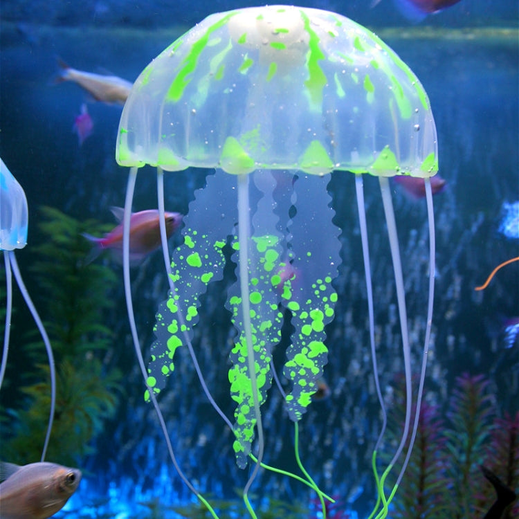 3 PCS Aquarium Articles Decoration Silicone Simulation Fluorescent Sucker Jellyfish, Size: 10*23cm