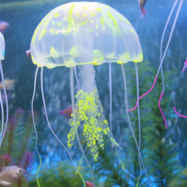 3 PCS Aquarium Articles Decoration Silicone Simulation Fluorescent Sucker Jellyfish, Size: 10*23cm