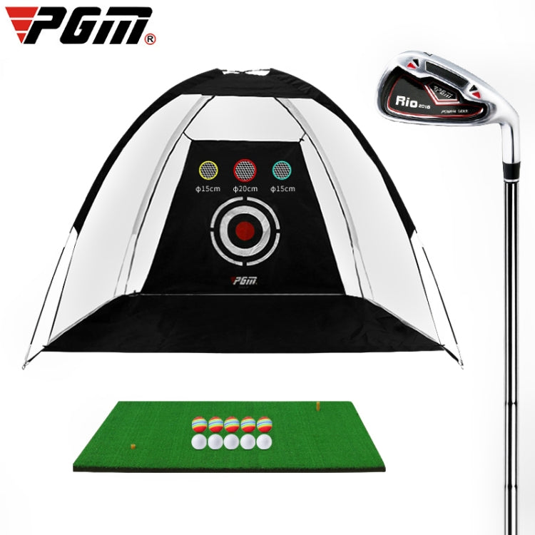 PGM Golf Training Aids Indoor Sports Hitting Practice Net 3m, with Hitting Mat & Seven-iron