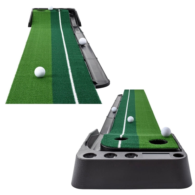 PGM Golf Mini Putting Mat Push Rod Trainer 2.5m, with Auto Ball Return Fairway (Green)