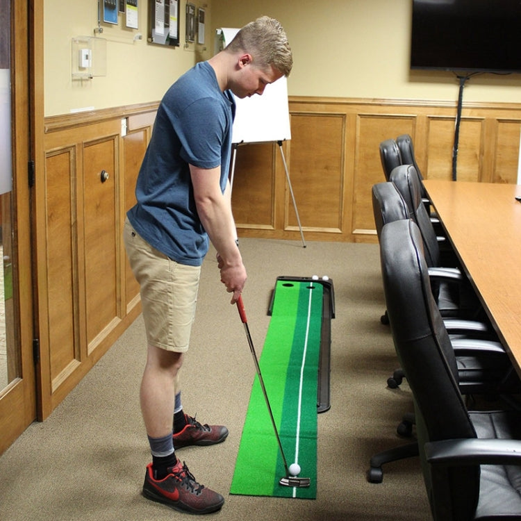 PGM Golf Mini Putting Mat Push Rod Trainer 3m, without Auto Ball Return Fairway (Green)