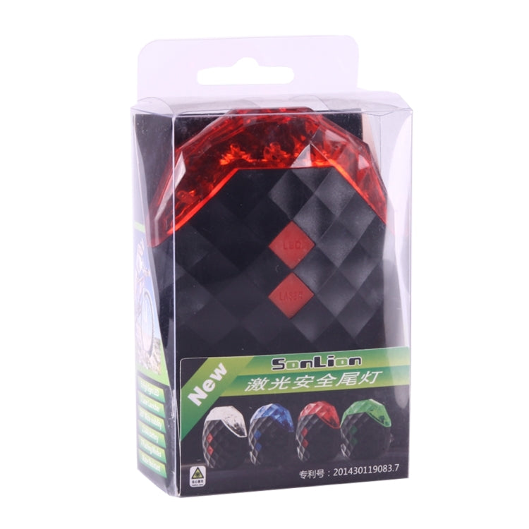 7 Modes 5 LEDs and 2 Lasers Bicycle Tail Light Warning Lamp (Red Light)