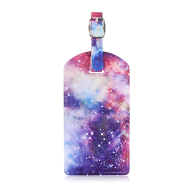 Galaxy Pattern Cowhide Texture Coloured Drawing PU Luggage Tag Travel Bag Identification Tag