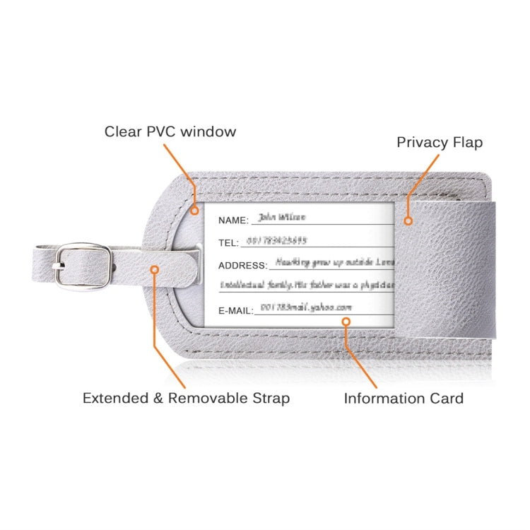 Cowhide Texture PU Luggage Tag Travel Bag Identification Tag