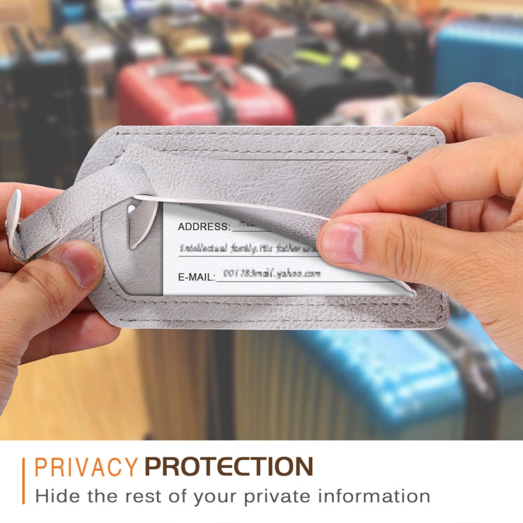 Cowhide Texture PU Luggage Tag Travel Bag Identification Tag