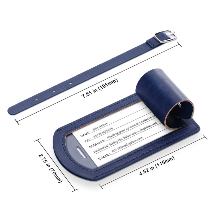 Cowhide Texture PU Luggage Tag Travel Bag Identification Tag