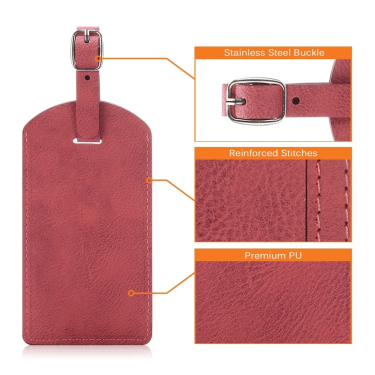 Cowhide Texture PU Luggage Tag Travel Bag Identification Tag