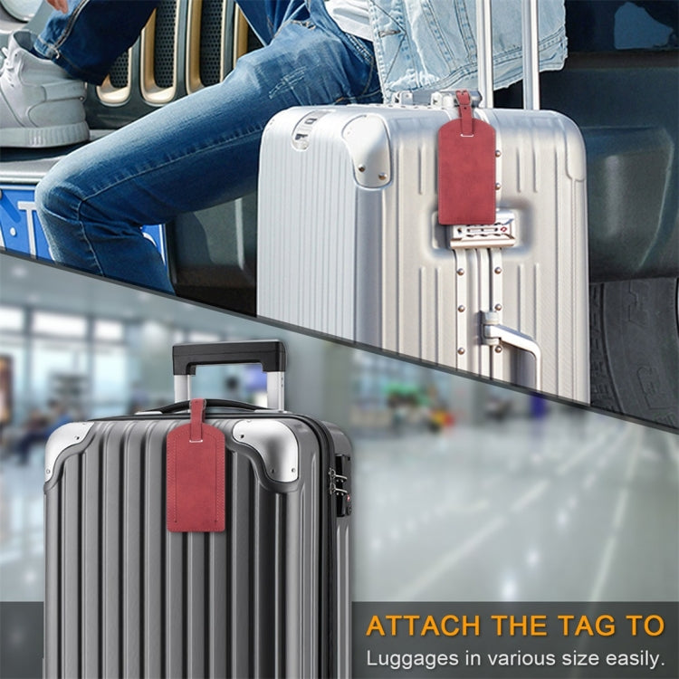 Cowhide Texture PU Luggage Tag Travel Bag Identification Tag