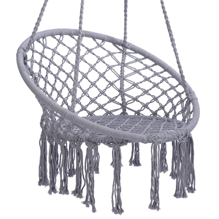 [US Warehouse] Hanging Cotton Rope Hammock Swing Chairs for Indoor and Outdoor, Max 330 Lbs