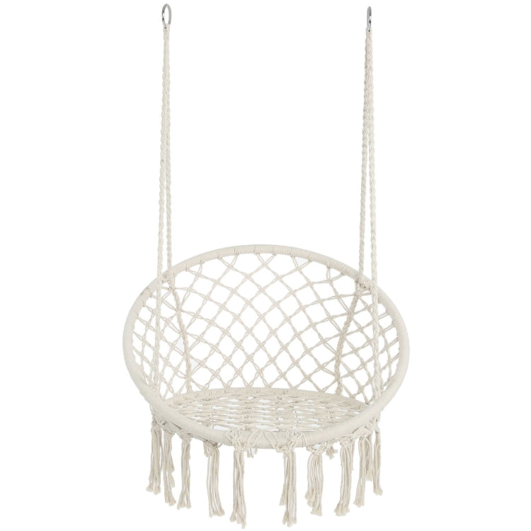 [US Warehouse] Hanging Cotton Rope Hammock Swing Chairs for Indoor and Outdoor, Max 330 Lbs