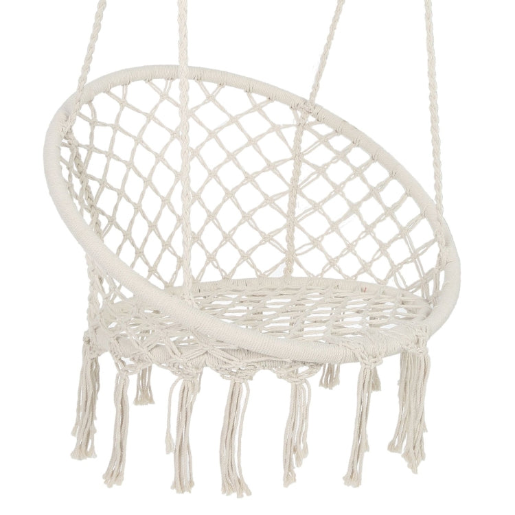 [US Warehouse] Hanging Cotton Rope Hammock Swing Chairs for Indoor and Outdoor, Max 330 Lbs