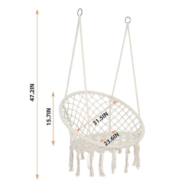 [US Warehouse] Hanging Cotton Rope Hammock Swing Chairs for Indoor and Outdoor, Max 330 Lbs