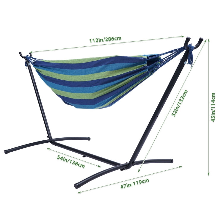[US Warehouse] Double Classic Hammock with Carrying Pouch-Powder & Coated Steel Frame, Max 450 Lbsï¼ˆ