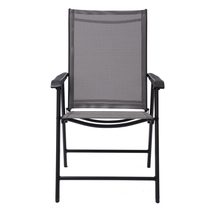 [US Warehouse] 4 PCS Folding Chairs Portable for Outdoor Camping & Beach with Armrest