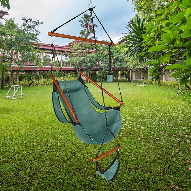 [US Warehouse] Oxford Cloth Hanging Chairs with Cup Holder, Load Bearing: 100kg (Green)