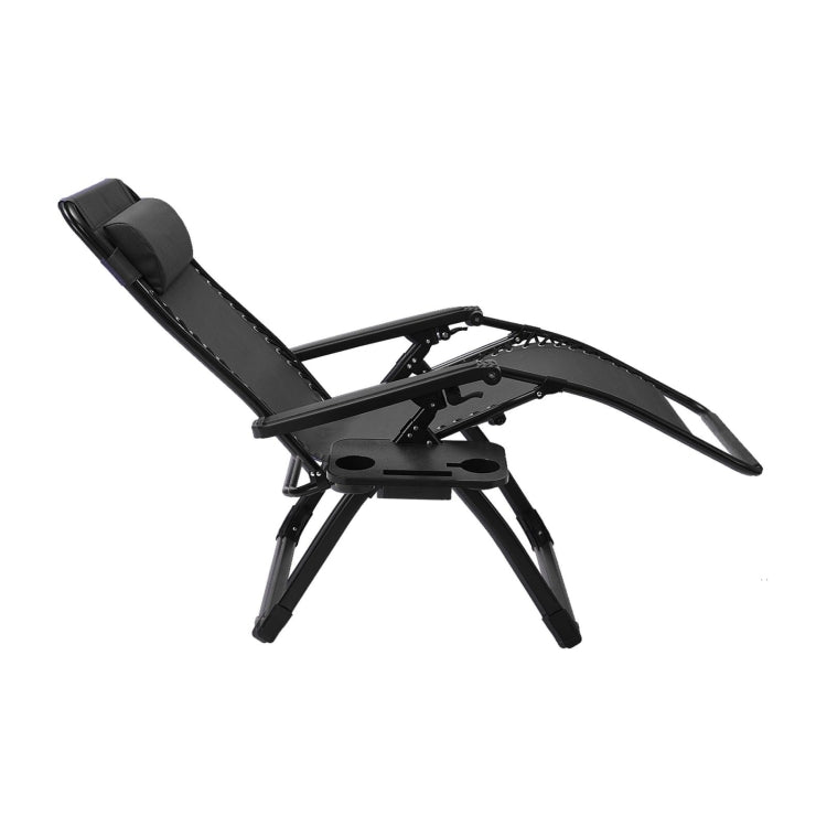 [US Warehouse] Outdoor Patio Folding Zero Gravity Lounge Chairs with Pillow & Cup Holder