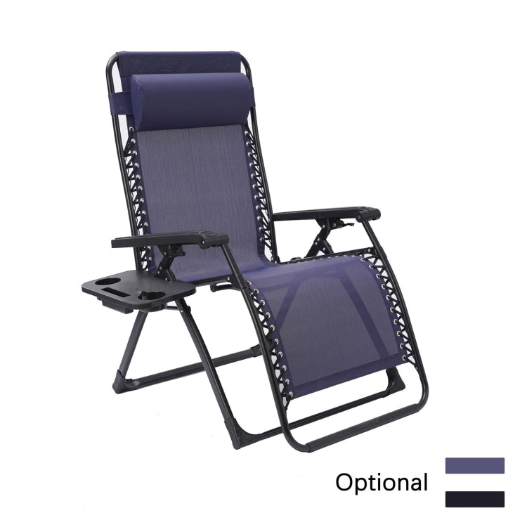 [US Warehouse] Outdoor Patio Folding Zero Gravity Lounge Chairs with Pillow & Cup Holder