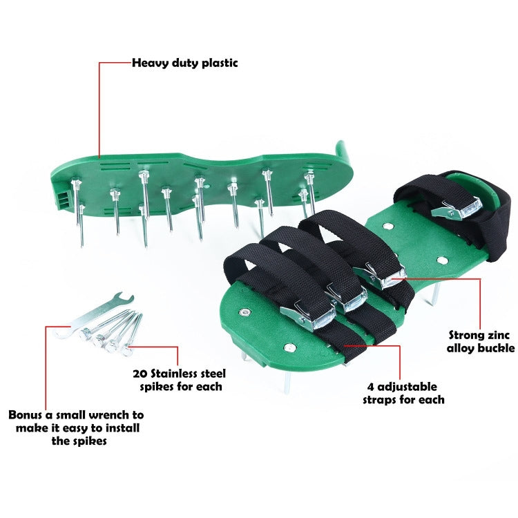 Garden Lawn Garden Tools Grass Ripper Spiked Shoes with 8 Metal Buckles