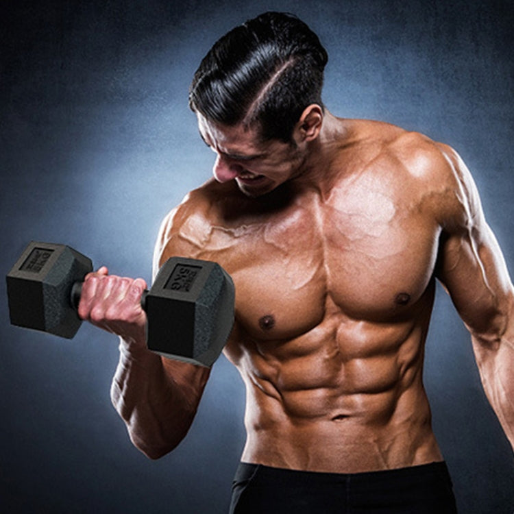 6KG A Pair Red Seal Household Glue Fitness Hexagon Dumbbells