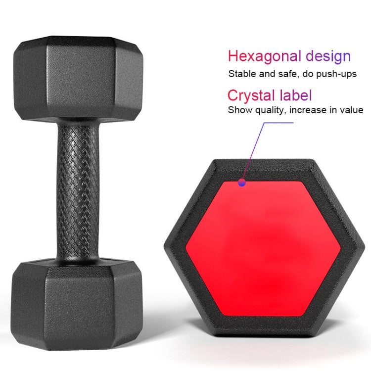 4KG A Pair Red Seal Household Glue Fitness Hexagon Dumbbells