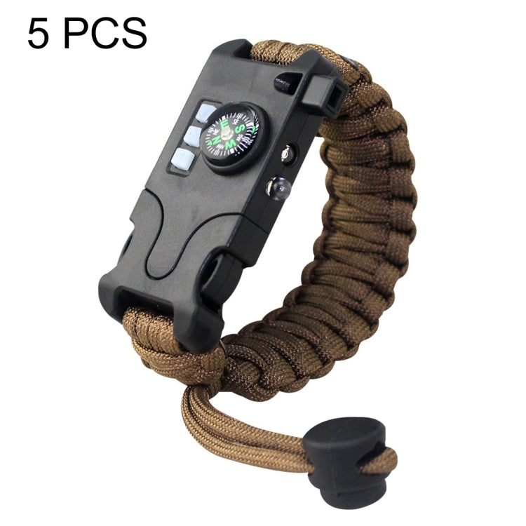5PCS AK17 Multi-functional Nylon Braided Rechargeable Remote Infrared Ray Survival Bracelets