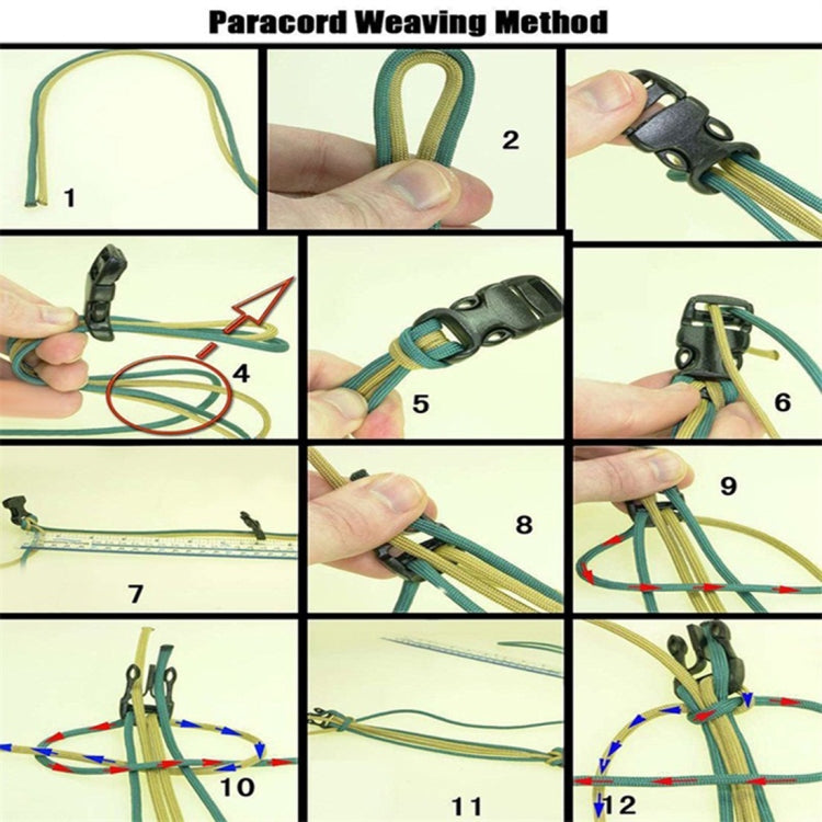 5PCS AK17 Multi-functional Nylon Braided Rechargeable Remote Infrared Ray Survival Bracelets