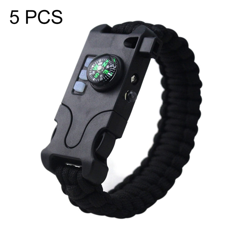 5PCS AK17 Multi-functional Nylon Braided Rechargeable LED Remote Infrared Ray Survival Bracelets