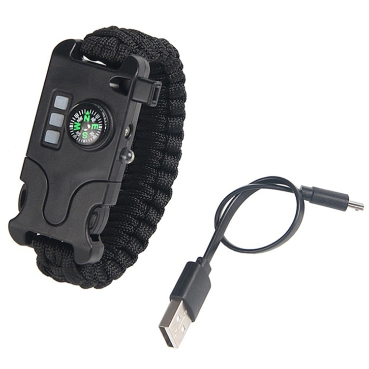 5PCS AK17 Multi-functional Nylon Braided Rechargeable LED Remote Infrared Ray Survival Bracelets